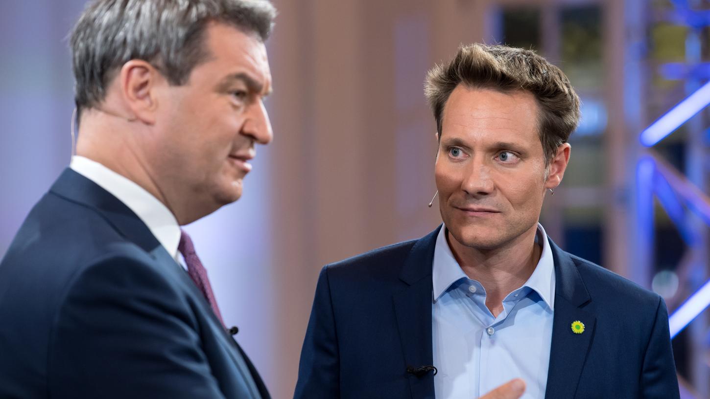 Im TV-Duell vor der Landtagswahl fetzten sich Markus Söder (links) und Ludwig Hartmann noch. In den Koalitionsverhandlungen haben die beiden Politiker jetzt aber offenbar ein neues Vertrauensverhältnis aufgebaut.