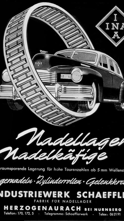 Und so eine Erfindung will beworben werden: INA-Bauteile waren bald in Millionen von Fahrzeugen zu finden.