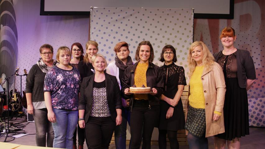 Die diesjährigen Finalistinnen von "Franken backt!", in der Mitte Siegerin Friederike Storch.