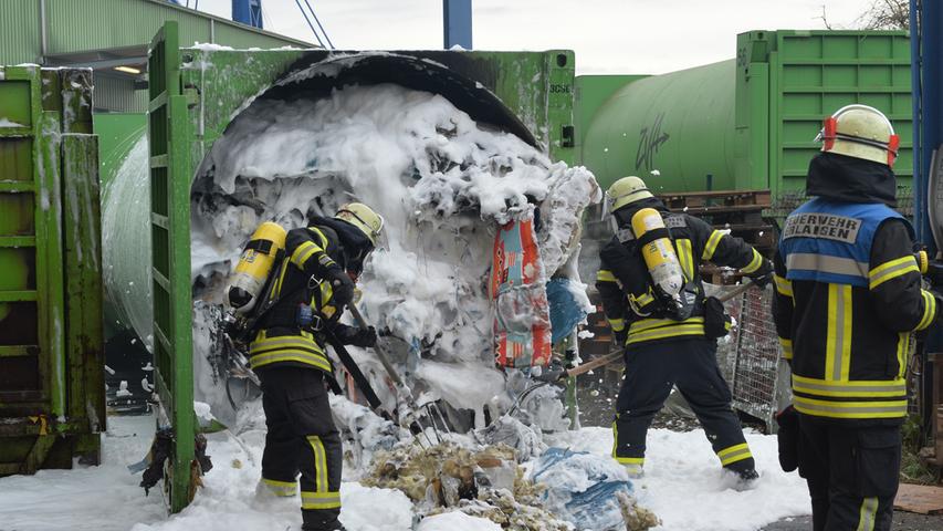 Ein Container mit gepresstem Restmüll ist im Oktober auf dem Gelände der Müllumladestation in Brand geraten.