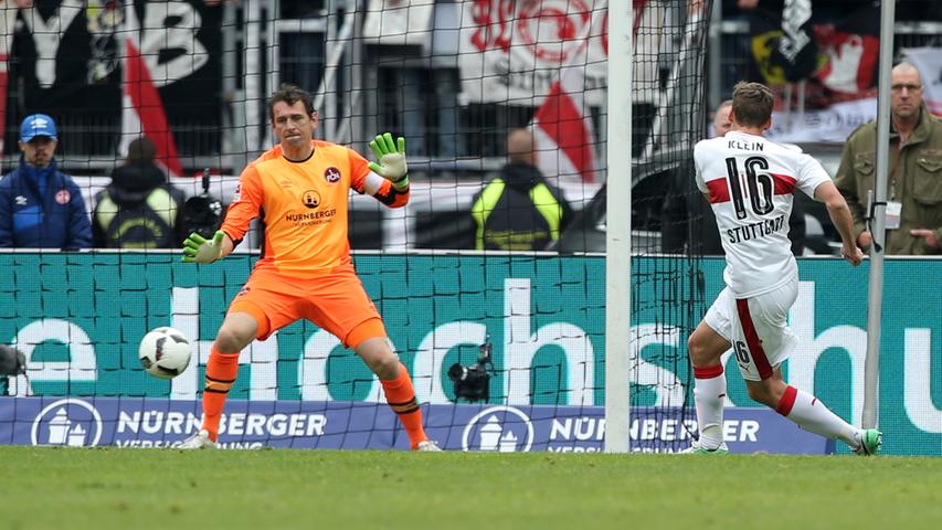 ... triumphierten jedoch die Schwaben. Bereits kurz nach dem Seitenwechsel egalisierte der VfB die Partie, ehe Florian Klein in der Nachspielzeit das entscheidende 2:3 aus Sicht des Club erzielte.
