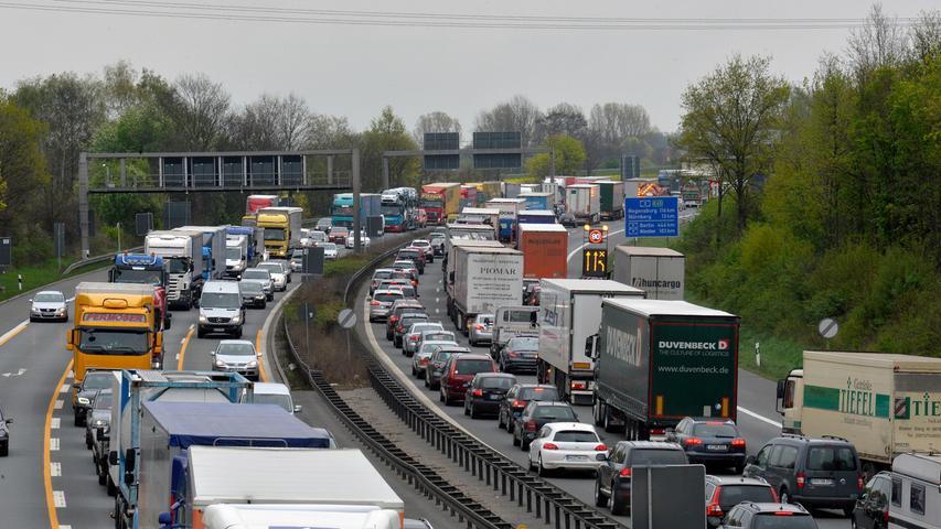 Eine Woche lang: Tangente am Autobahnkreuz Fürth/Erlangen teilweise gesperrt