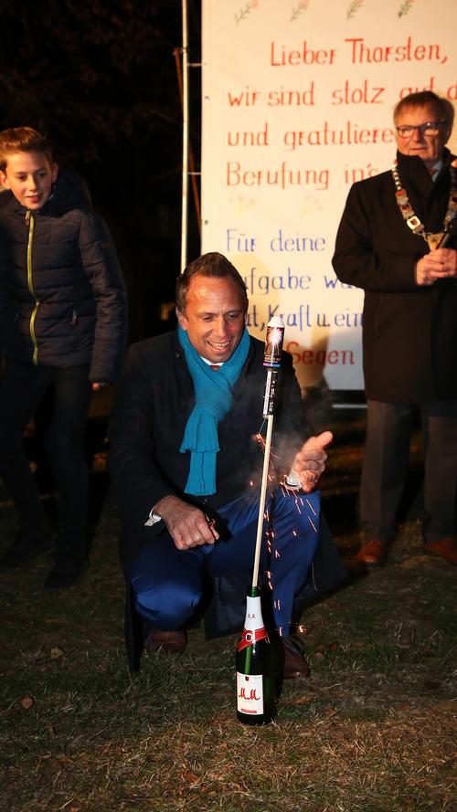 Pinzberger empfangen Umweltminister Glauber mit Feuerwerk