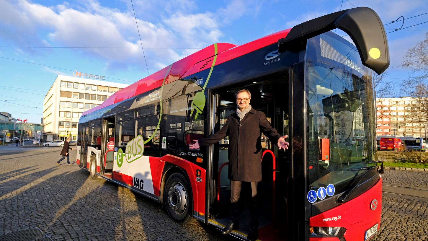 Bisher hat die VAG nur einen einzigen E-Bus, in den nächsten Jahren soll die Flotte auf 59 Fahrzeuge wachsen.
