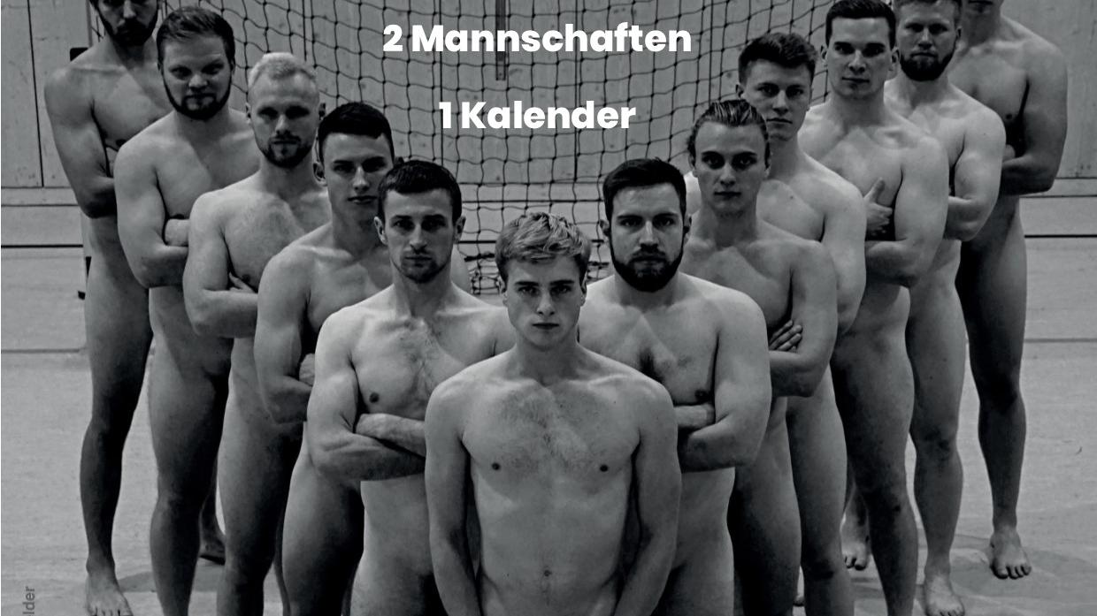 Atheltische Kalender Boys: Das Titelbild des ersten Aktkalenders mit den Spielern der HSG Erlangen-Niederlindach.