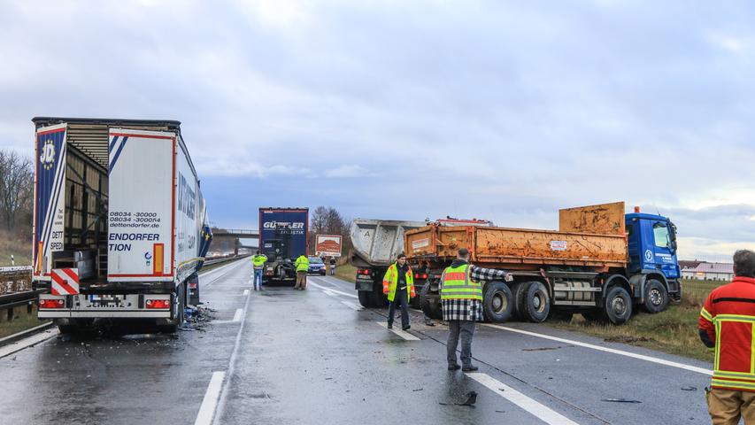 Schwerer Lastwagen-Unfall auf der A73 bei Bad Staffelstein