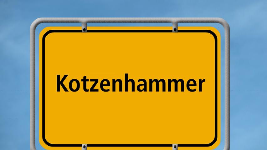 Nicht einmal zehn Einwohner zählt der Mini-Weiler - umso mehr haut der Name rein. Kotzenhammer gehört zu Pegnitz in Oberfranken. In der Nähe des Ortes steht eine Mühle, die den selben abstoßenden Namen hat, aber an einem idyllischen Weiher liegt - quasi als Ausgleich.