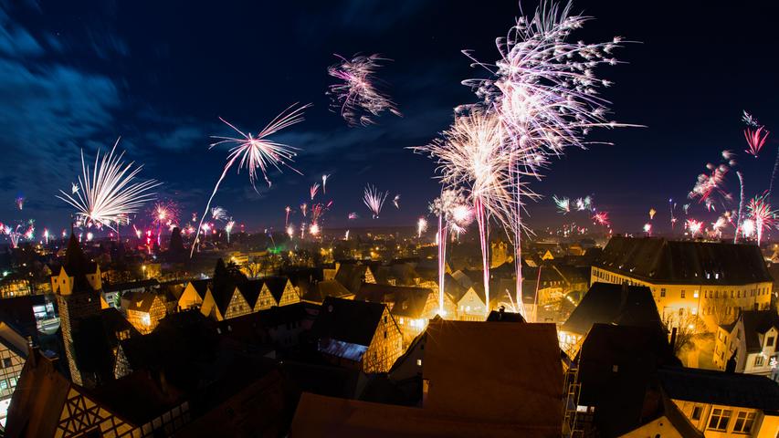 2017 leuchtete das Feuerwerk über ganz Herzogenaurach.