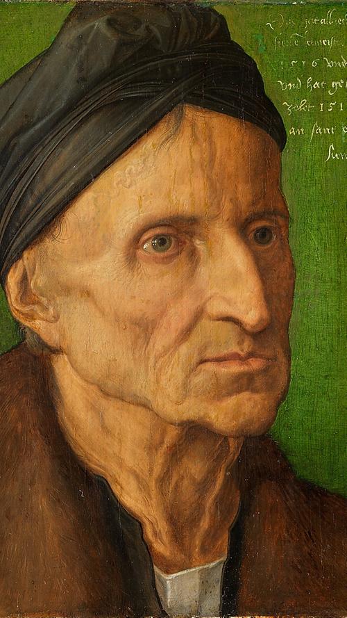 Wie sehr Dürer seinen Lehrer Michael Wolgemut verehrt hat, zeigt sich an diesem Porträt, das er 1516 von ihm gemacht hat. Dürer-Haus, Fembohaus und GNM in Nürnberg feiern 2019 Wolgemuts 500. Todestag mit einem gemeinsamen Ausstellungsprojekt. Es startet am 20. Dezember und läuft bis zum 22. März 2020.