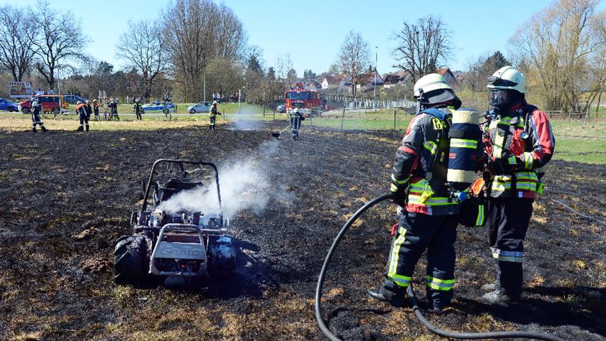 Am Gut Eggenhof ging im April ein Rasenmäher in Flammen auf.