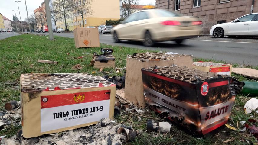 Böllerreste und Raketen: So schmutzig war Nürnberg nach Silvester
