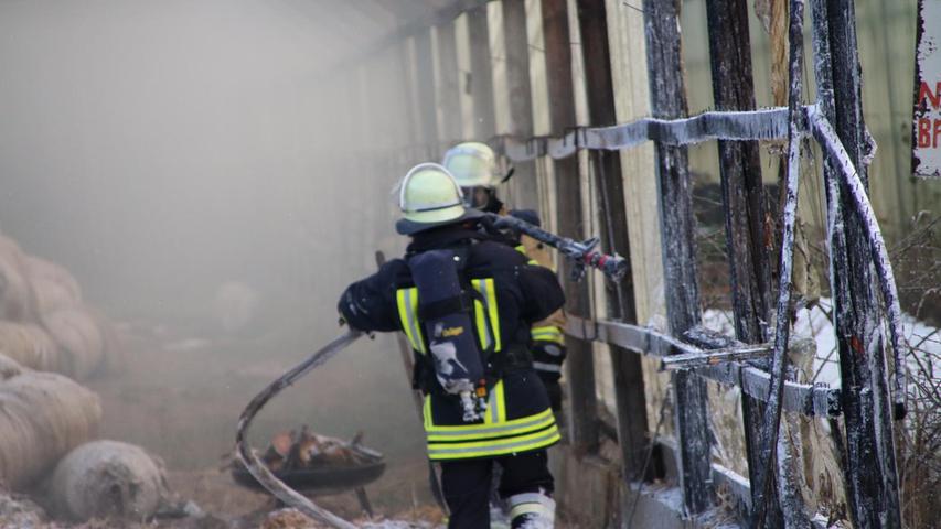 Feuer in Fürther Gewächshaus: Schuppen brannte komplett nieder