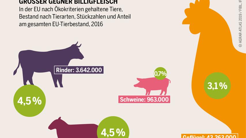 Den höchsten Anteil an biologisch bewirtschafteter Fläche in der EU (gemessen an der landwirtschaftlichen Fläche insgesamt) haben Österreich, Estland und Schweden. In Italien, Frankreich und Deutschland haben 2016 im Vergleich zum Vorjahr besonders deutlich zugelegt.
