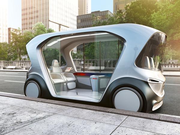Entspannt durch die City: So sieht der autonome Minibus von Bosch aus. Entspannt durch die City: So sieht der autonome Minibus von Bosch aus.