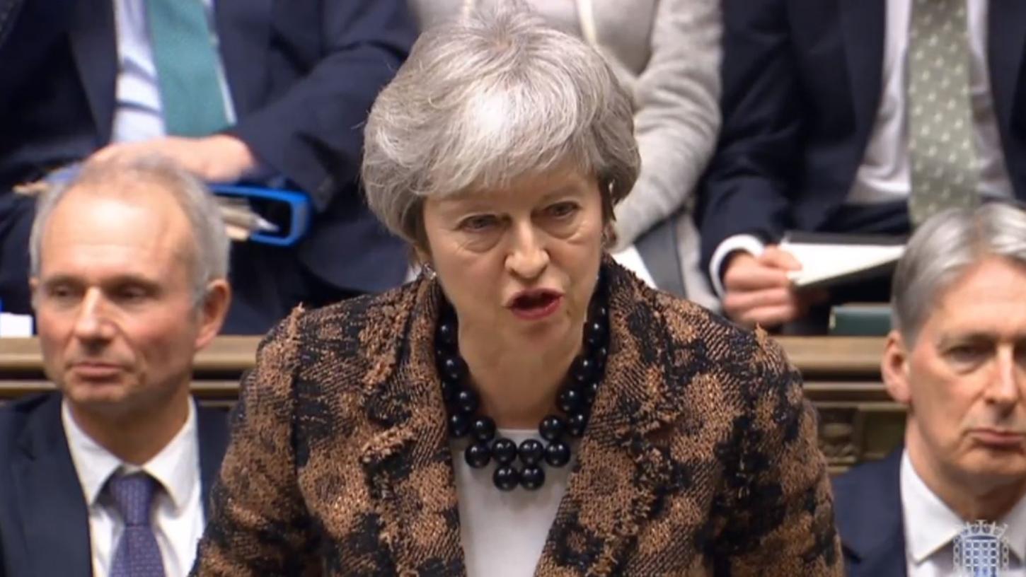 Dieses vom britischen Unterhaus zur Verfügung gestellte Videostandbild zeigt Theresa May, Premierministerin von Großbritannien, während einer Erklärung zu ihrem neuen Brexit-Antrag vor den Abgeordneten des Unterhauses.