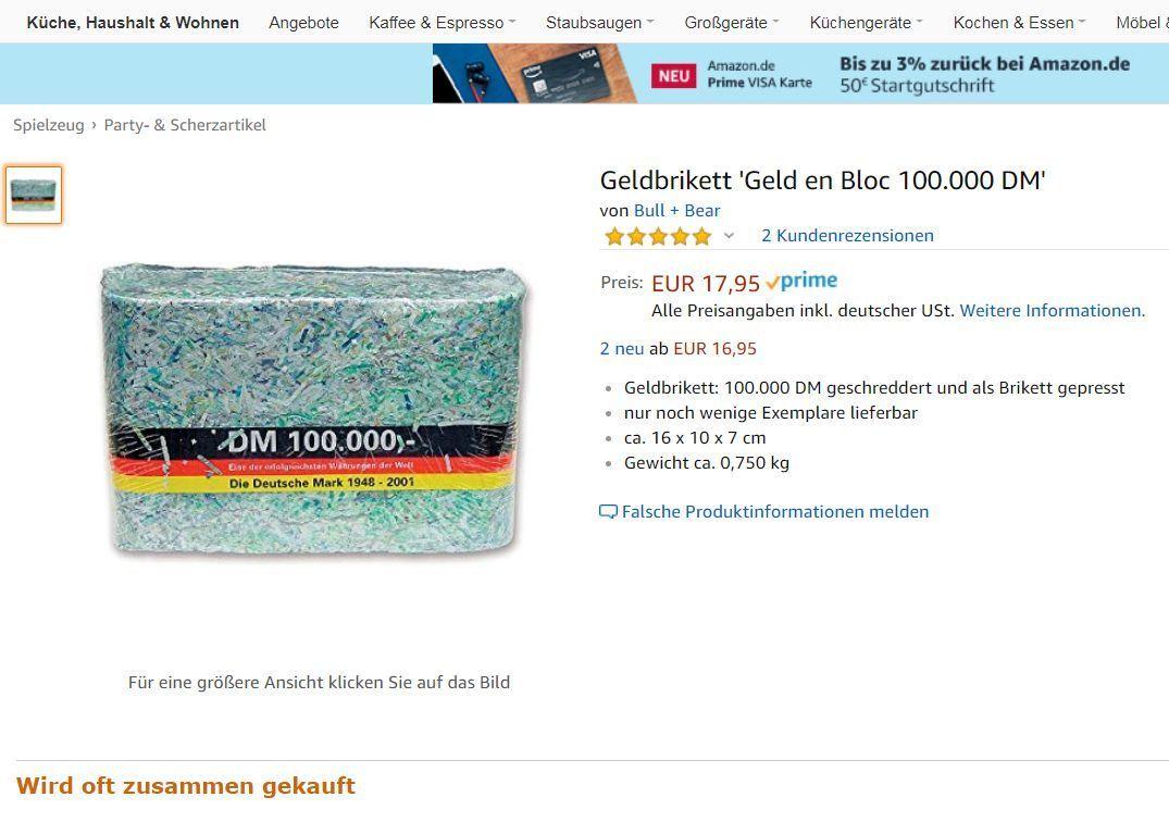 Nach all den irrsinnig teuren Versuchen, Ihren Nachbarn in den Wahnsinn zu treiben, hätten Sie gerne wieder das Gefühl, so richtig viel Geld zu haben? Hier, bitte. Sind zwar D-Mark, aber die Bundesbank tauscht die alte Währung ja nach wie vor um. Und der Versuch, die Scheine wieder zusammenzusetzen, ist auch eine wunderbare Ablenkung von der deprimierenden Erkenntnis, wie viel Geld Sie bis hierhin sinnlos zum Fenster hinausgeworfen haben.