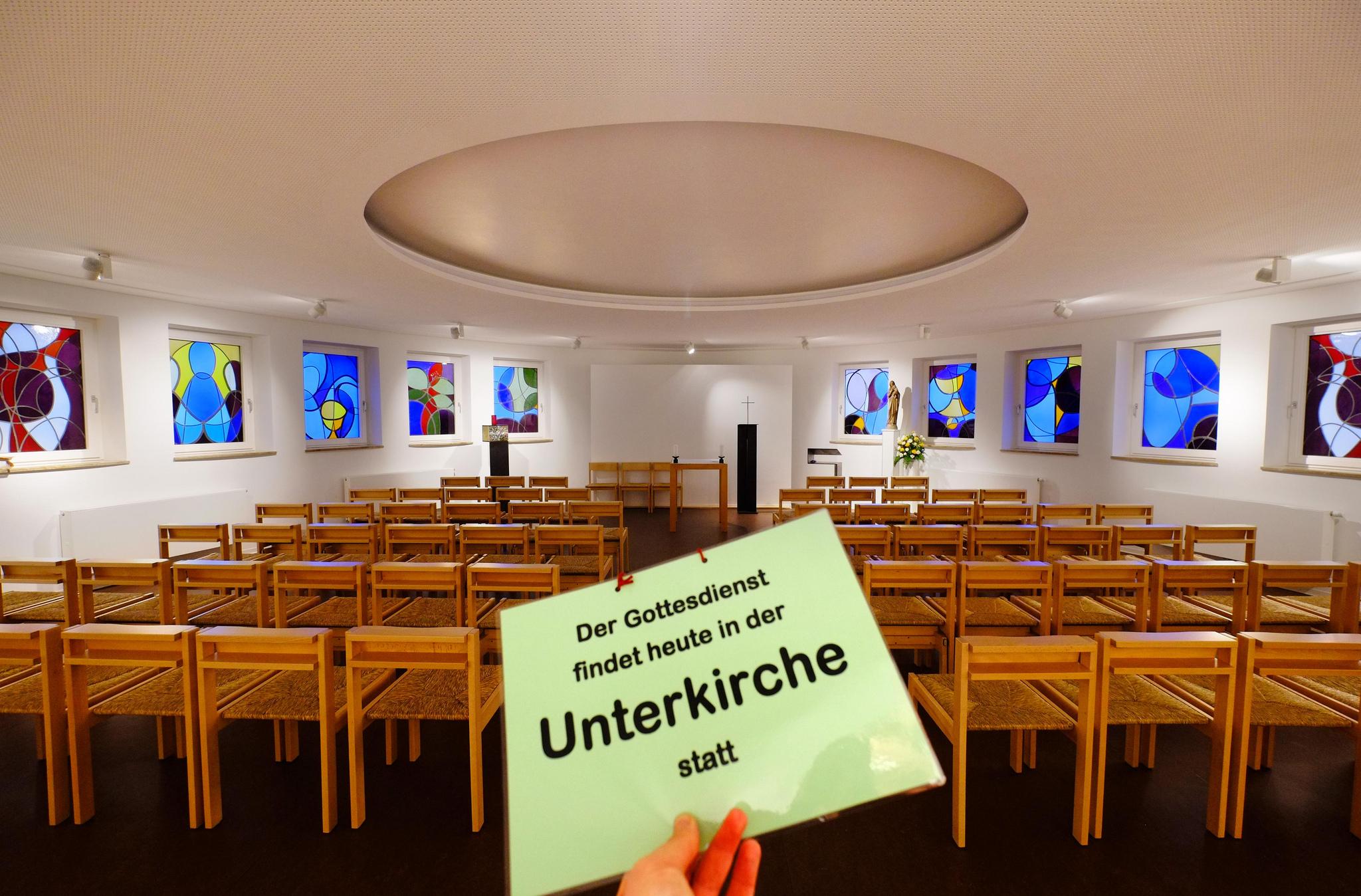 Ein Stock tiefer: die Unterkirche. Sie wird später auch als Pfarrsaal genutzt.