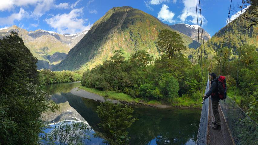 "Der Milford Track am anderen Ende der Welt. 54-km-Wanderung in dreieinhalb Tagen durch die beeindruckende Schönheit Neuseelands."Stimmen: 164.