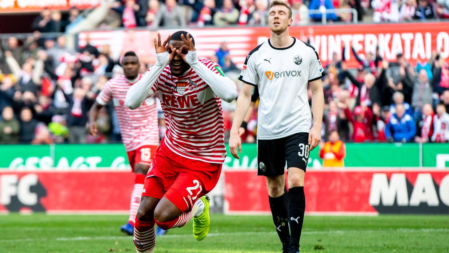 Rückkehrer Anthony Modeste schoss den 1. FC Köln nach seiner späten Einwechslung zum Sieg und auf einen direkten Aufstiegsplatz.