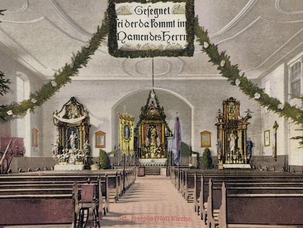 Ein Grund zum Stolz für alle Gemeindemitglieder: Um 1920 glich St. Josef einer großzügigen barocken Dorfkirche.