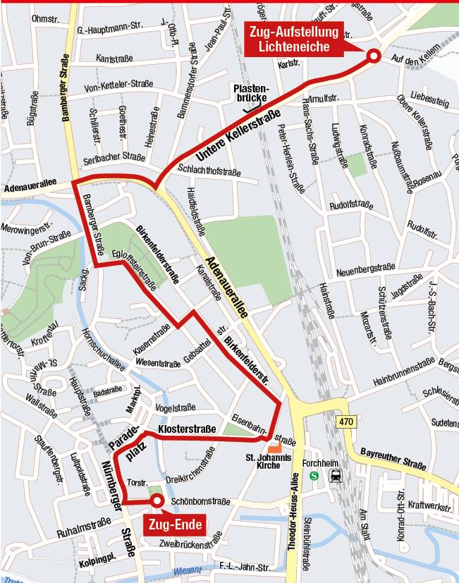 Faschingsumzug in Forchheim: Neue Route auf einen Blick | Nordbayern