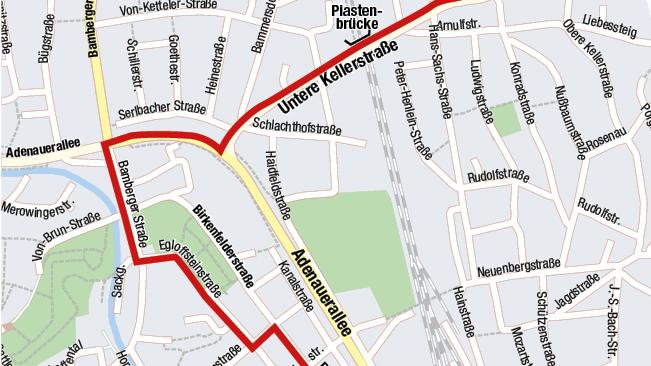 So sieht die neue Route des Fachingsumzugs in Forchheim aus.