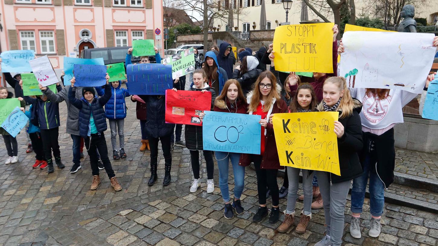 Montessori-Schüler haben bereits Anfang März in Herzogenaurach demonstriert.