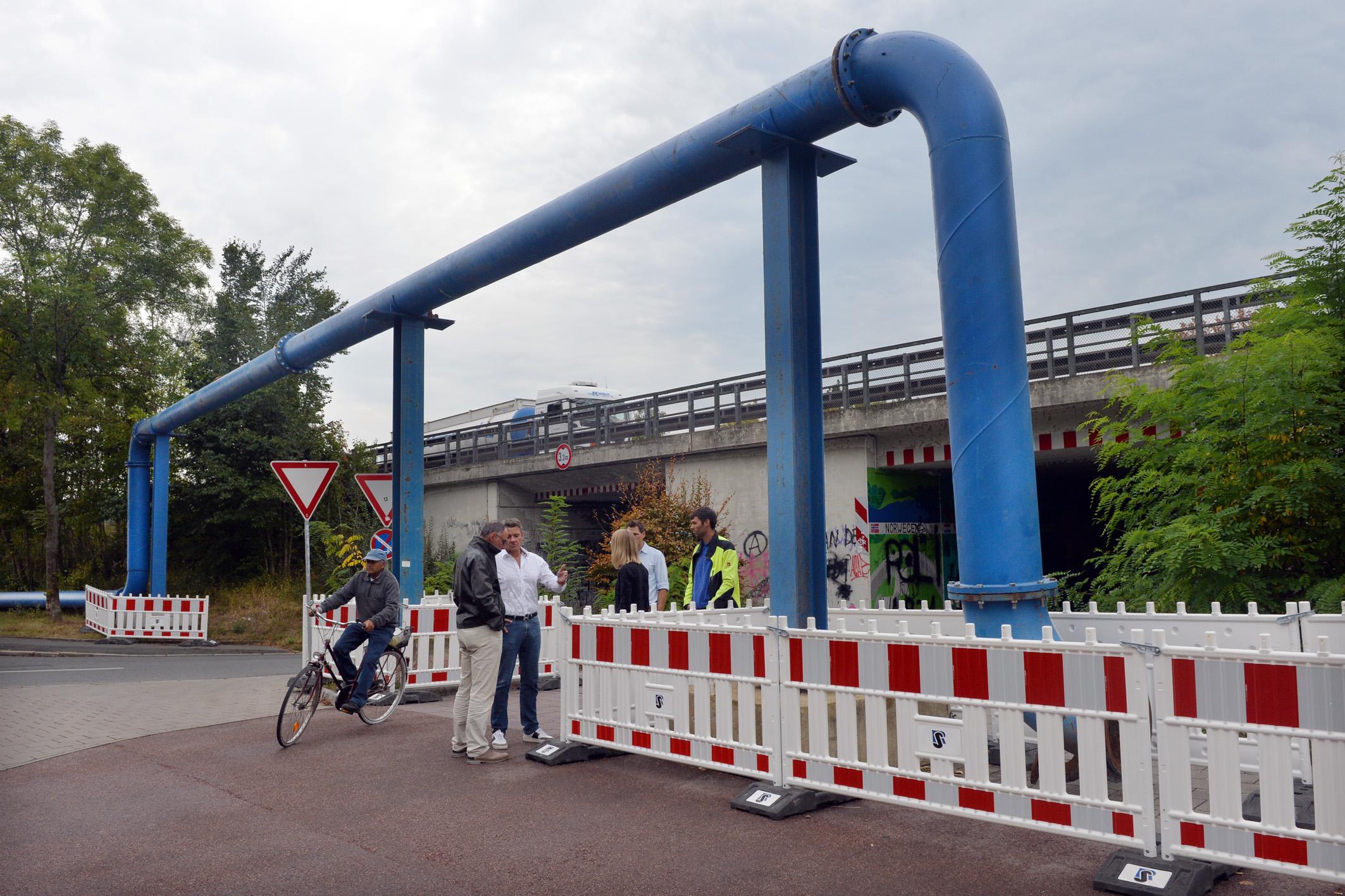 Die Arbeiten für die Sanierung des Hauptsammlers für die Erlanger Abwässer, der unter der A73 liegt, hat begonnen.