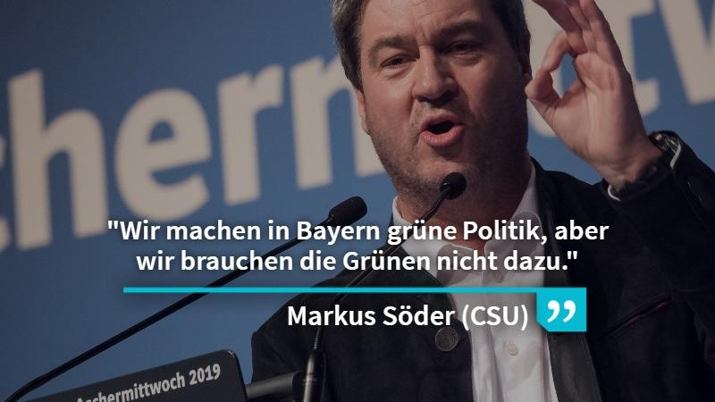 Die CSU musste einige Attacken am politischen Aschermittwoch von den Grünen hinnehmen. Doch Markus Söder teilte selbst auch Richtung der Grünen aus.