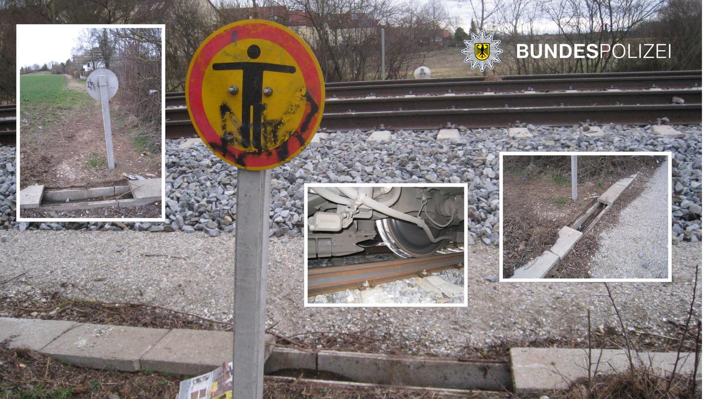 Absichtlich platziert: Zug nach Nürnberg überfährt metergroße Betonplatte