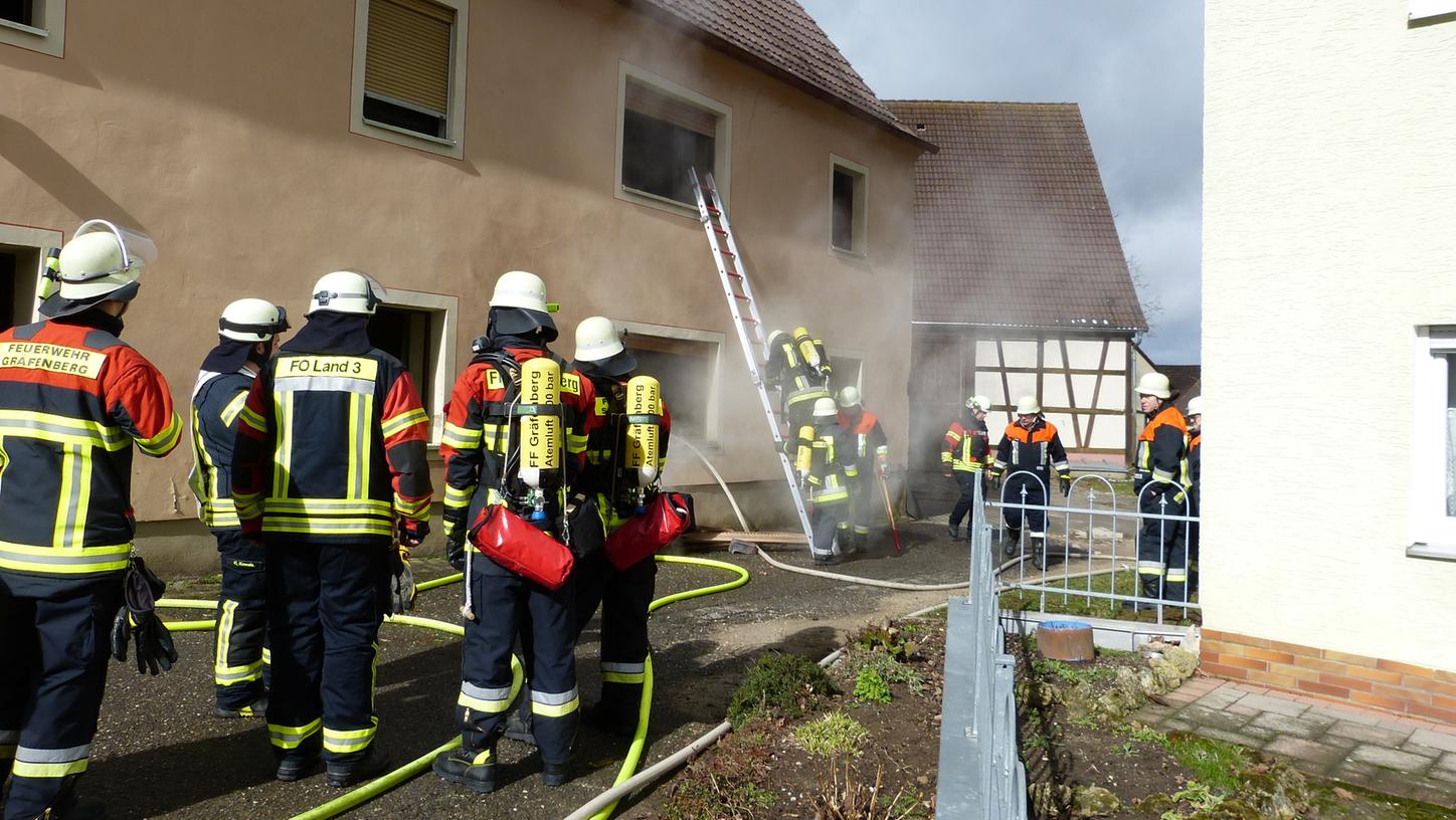 In einem Einfamilienhaus in Gräfenberg bricht Feuer aus