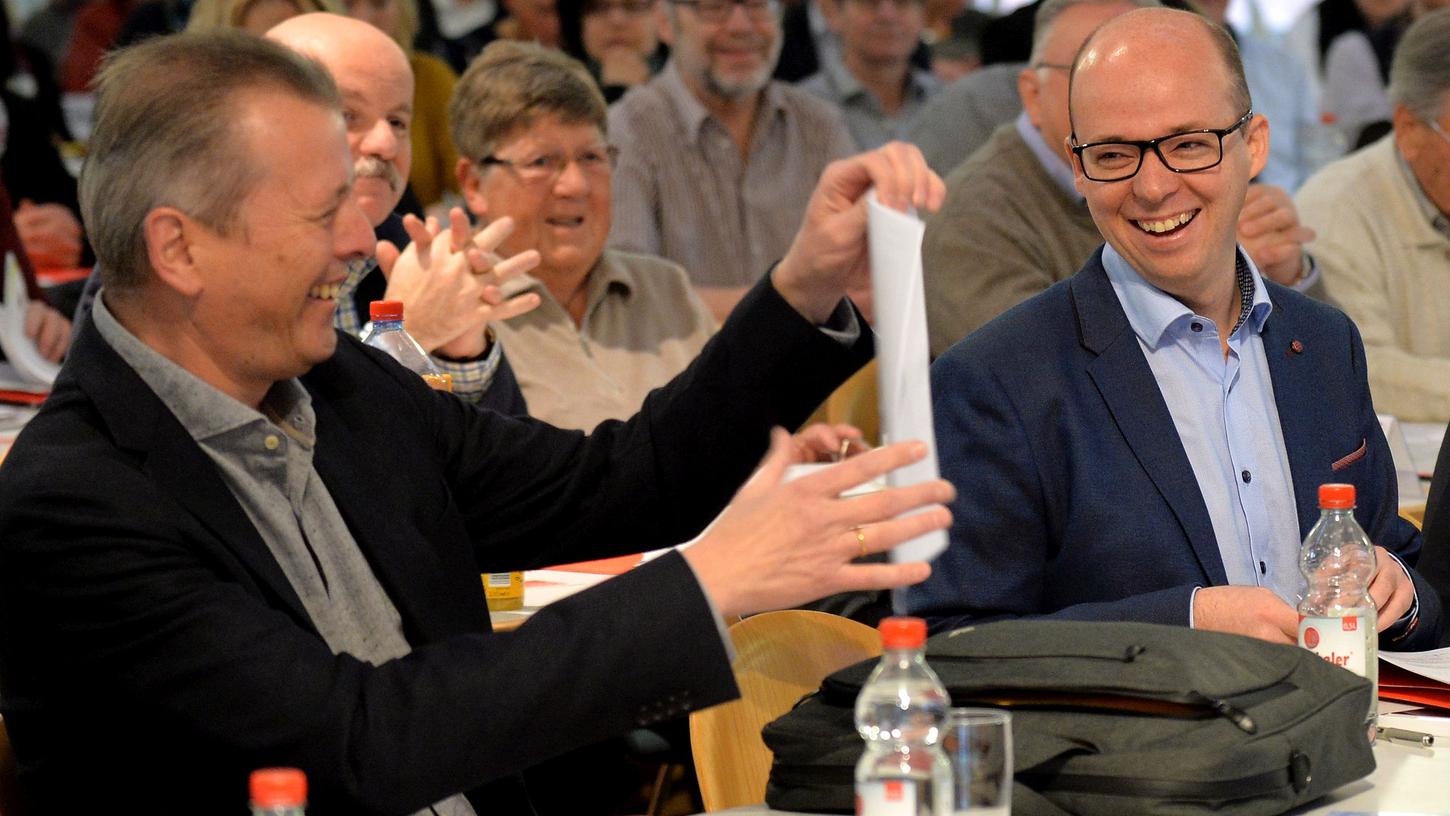 Zwei Nürnberger Sozialdemokraten unter sich: Noch-Oberbürgermeister Ulrich Maly (links) und sein möglicher Nachfolger Thorsten Brehm.