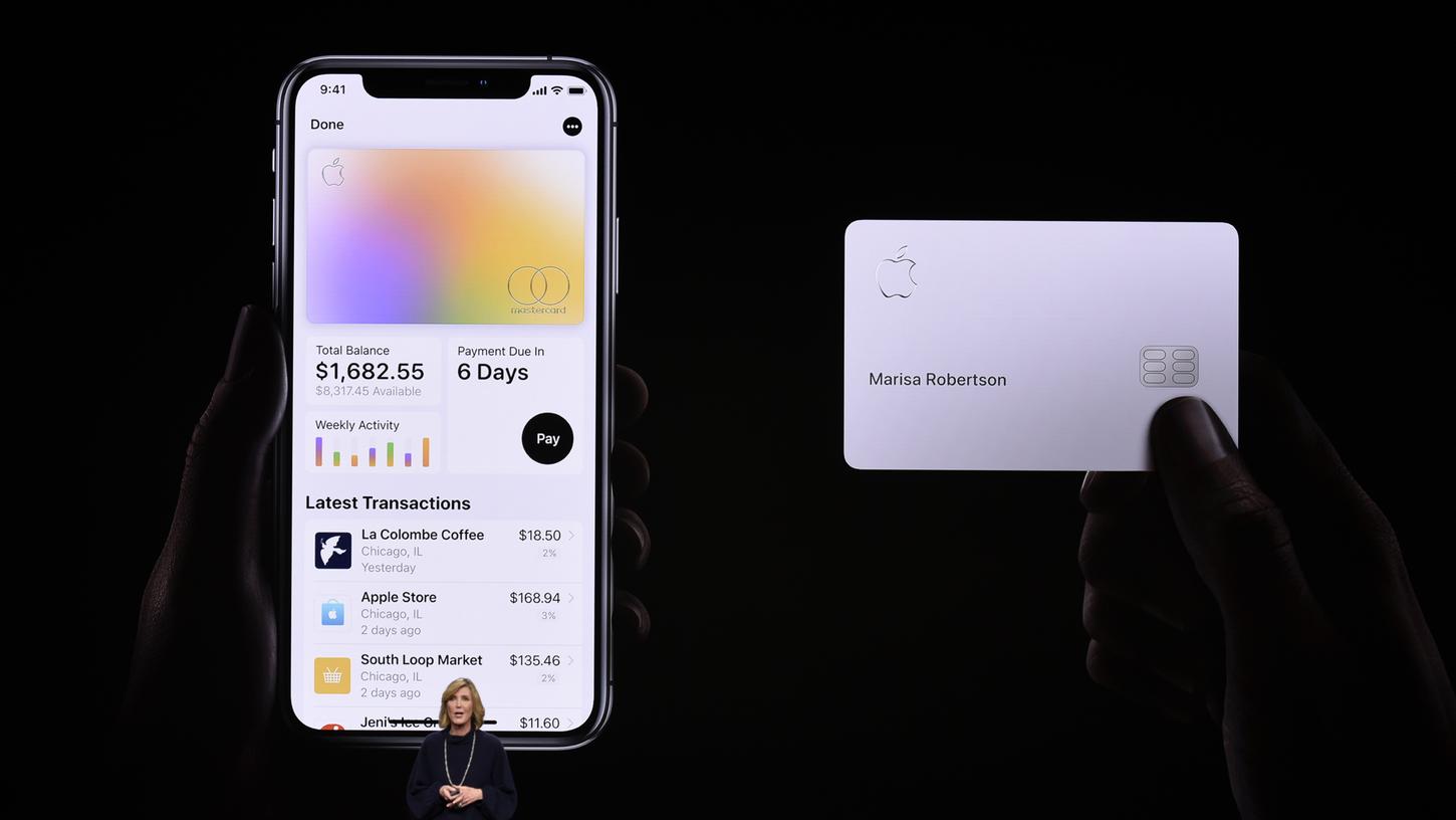So soll die neue Kreditkarte von Apple aussehen. Ab Sommer ist sie in den USA erhältlich.