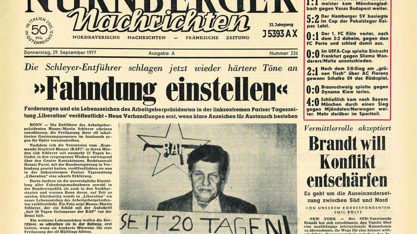 VNP - Titelseite Zeitung Nürnberger Nachrichten, historisch . Highlight - 1970er..Hier:.Orig. bei Werbeabt. für Jubi-Buch. Gesp. 8/2018