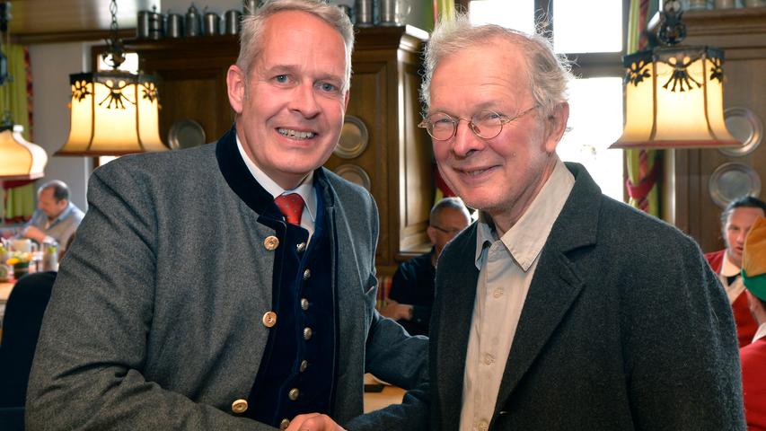 Kulmbacher-Chef Markus Stodenn (l.) mit Entlas Senior-Wirt Fritz Engelhardt.