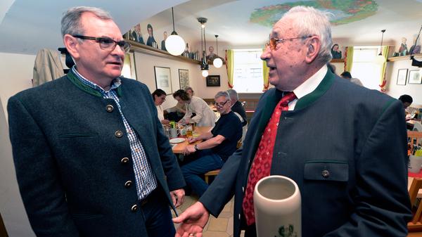 Der ehemalige Kitzmann Mitarbeiter Markus Kern (jetzt Kulmbacher Brauerei) mit Berg-Legende Heinz (Bratwurst) Müller.