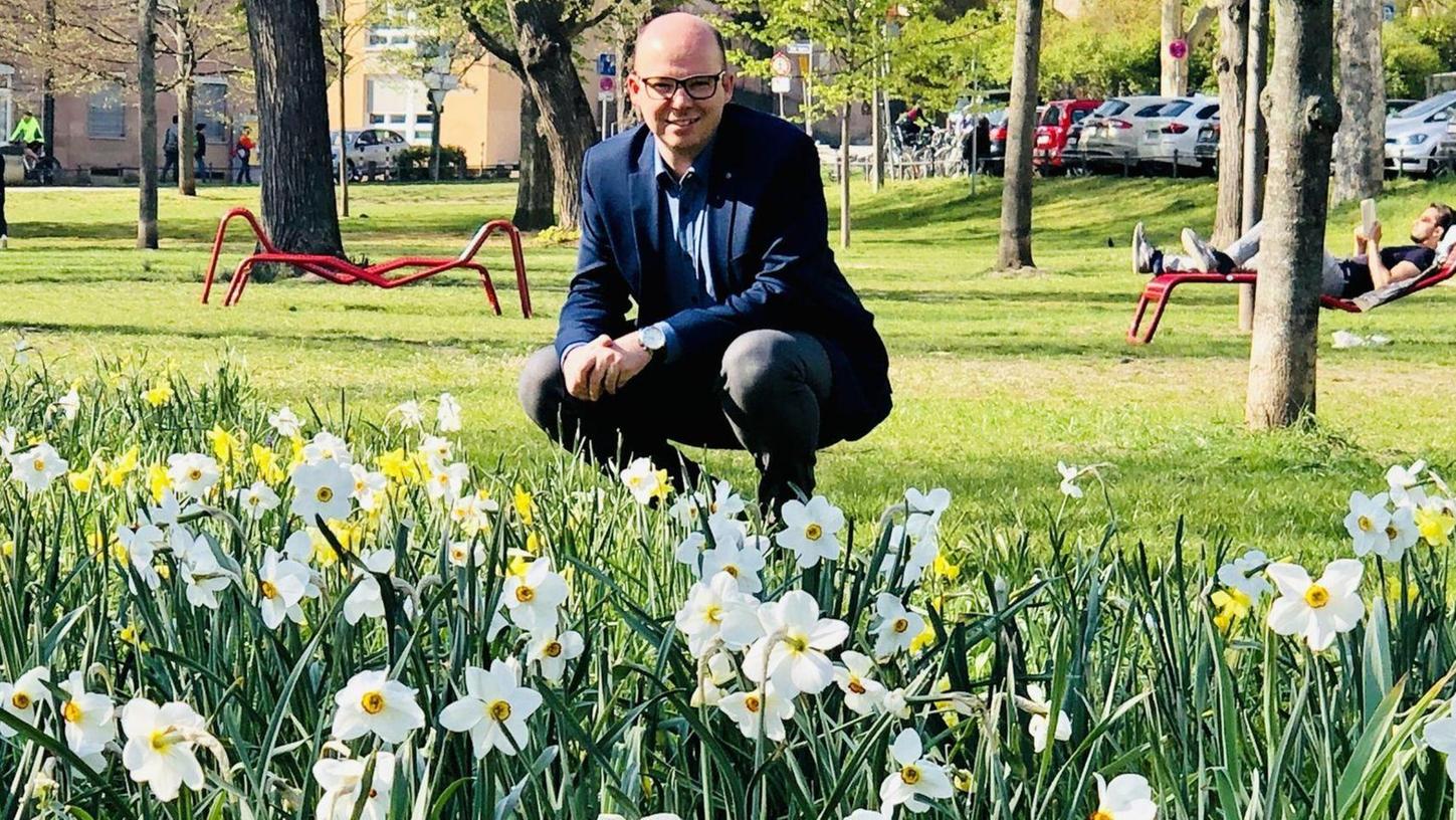 Narzissen auf der Hallerwiese: Wenn es nach Thorsten Brehm geht, sollen noch einmal 300.000 Blumenzwiebeln in der Stadt gesetzt werden. Dann ist die Million voll.