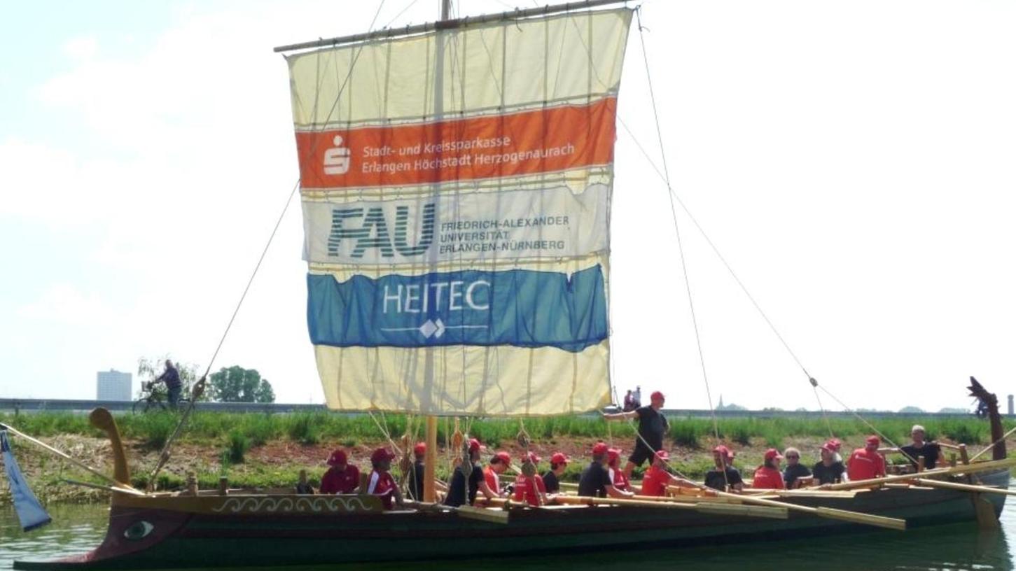 Das Römerboot der FAU ist am Rothsee angekommen