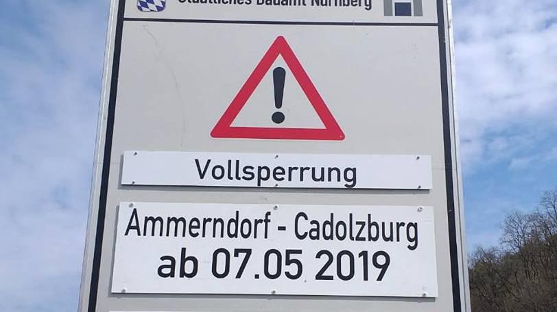 Die Staatsstraße 2409 zwischen Ammerndorf und Cadolzburg wird ab 7. Mai komplett gesperrt.