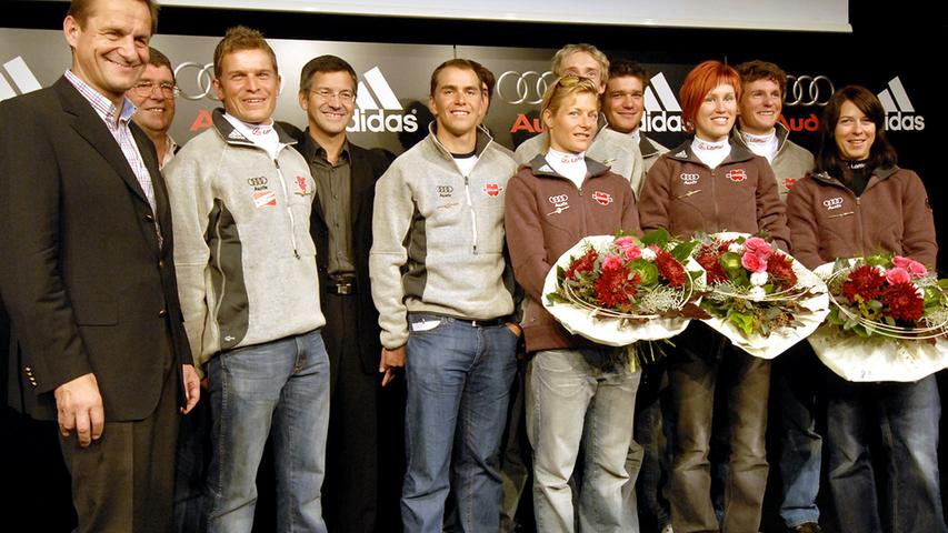 Athleten des Deutschen Skiverbands wurden auf der World of Sports eingekleidet.
