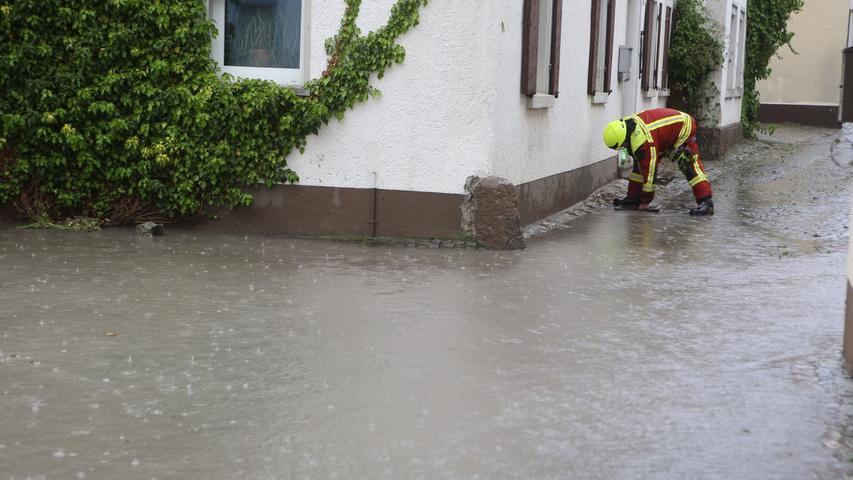Dauerregen in Franken: Scheinfeld stand komplett unter Wasser