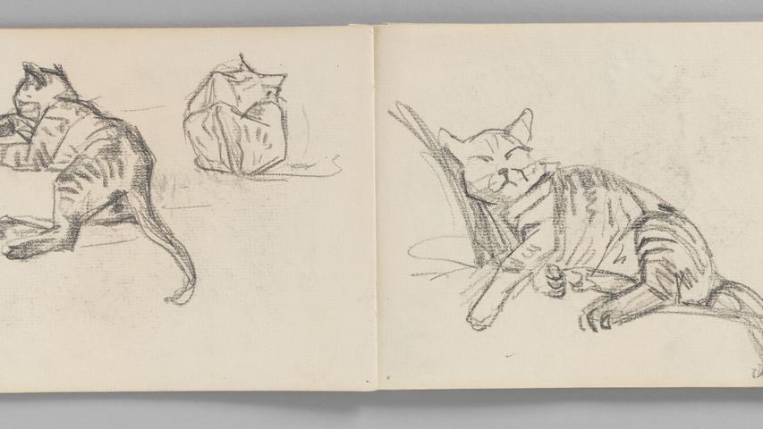 Katzen sind ein wiederkehrendes Motiv in den Skizzenbüchern von Franz Marc.
