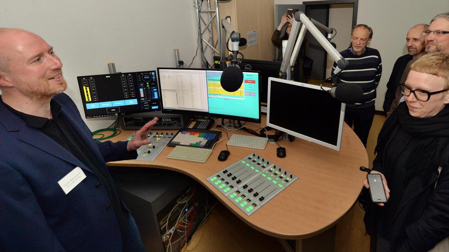 Ein Rundfunkstudio im E-Werk in Erlangen