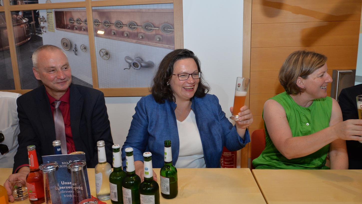 Ihre Sommerreise 2018 führt die nun zurückgetretene SPD-Chefin auch zu Lammsbräu nach Neumarkt.