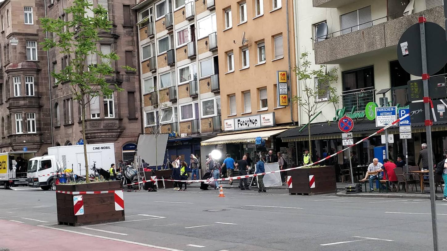 Am Donnerstag wurde in einem Geschäft in der Gostenhofer Hauptstraße gedreht.