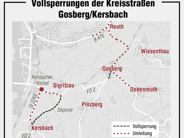 Vollsperrung in Kersbach und Gosberg: Chaos in Reuth?