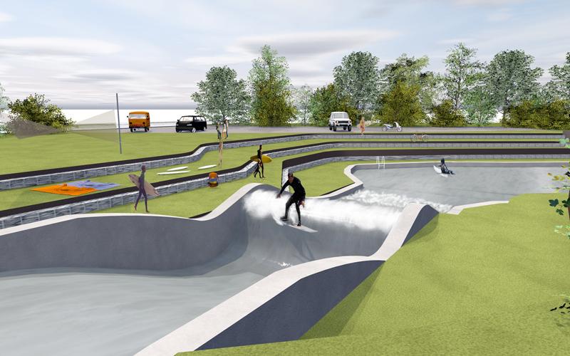 Die Animation zeigt, wie die stehende Welle am Fuchsloch aussehen soll - als Vorbild diente hier unter anderem München.