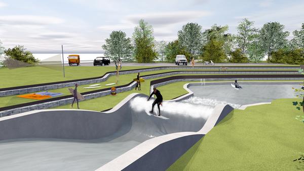 Die Animation zeigt, wie die stehende Welle am Fuchsloch aussehen soll - als Vorbild diente hier unter anderem München.