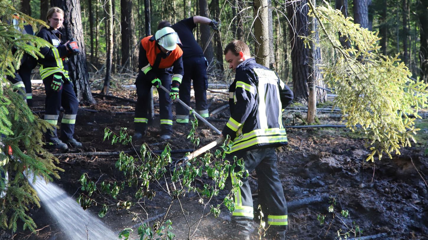 Waldbrand bei Burgthann:  Feuerwehr verhinderte Schlimmeres
