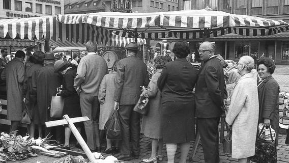Vor 50 Jahren auf dem Hauptmarkt: Marktfrauen aus dem Knoblauchsland